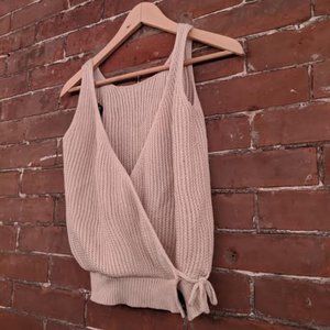 Light Beige Tank with Tie and V-Back
